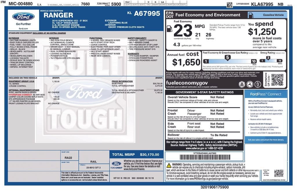 2019 Ford Ranger XL