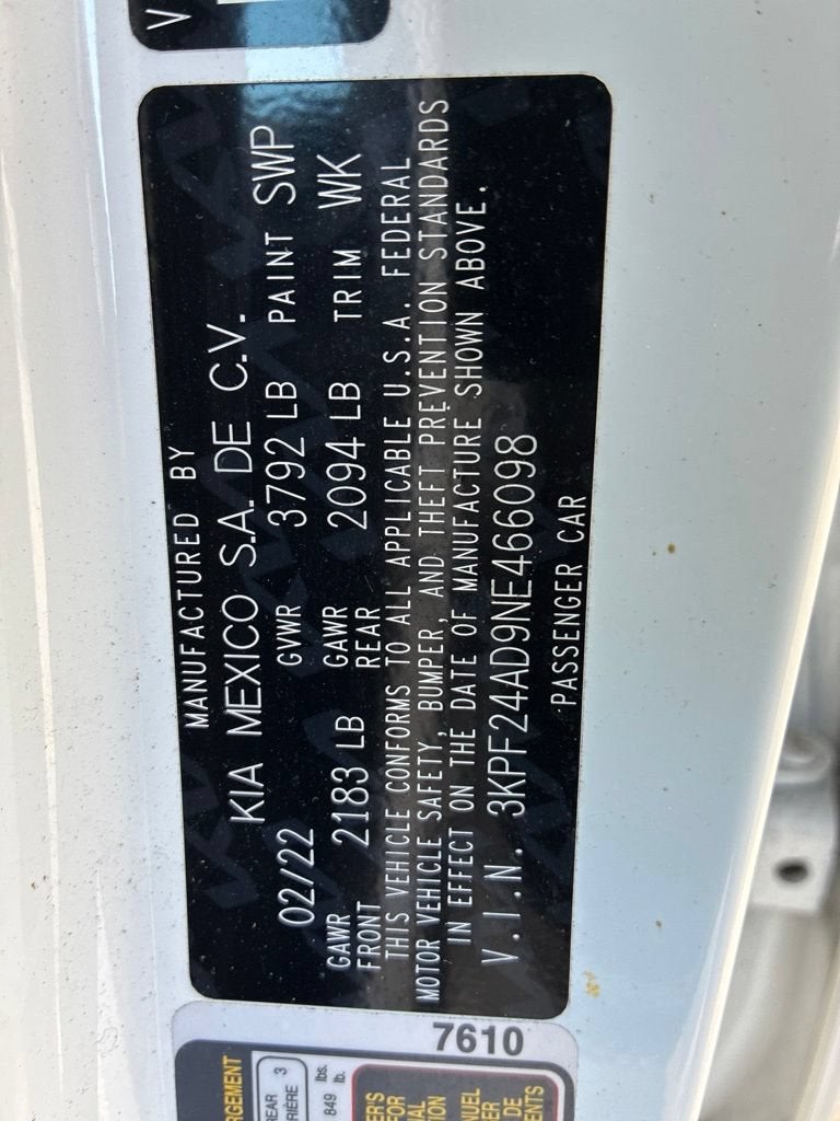2022 Kia Forte LXS