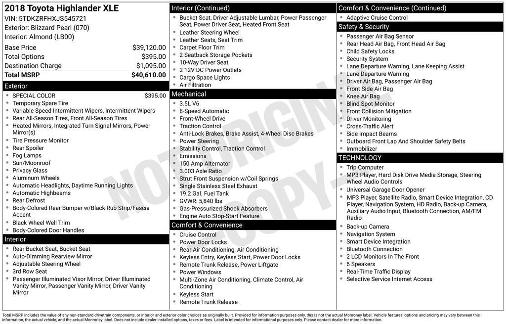 2018 Toyota Highlander SE