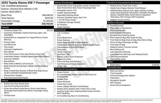 2025 Toyota Sienna XSE