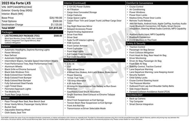 2023 Kia Forte LXS
