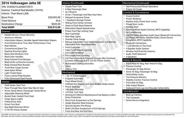 2016 Volkswagen Jetta 1.4T SE