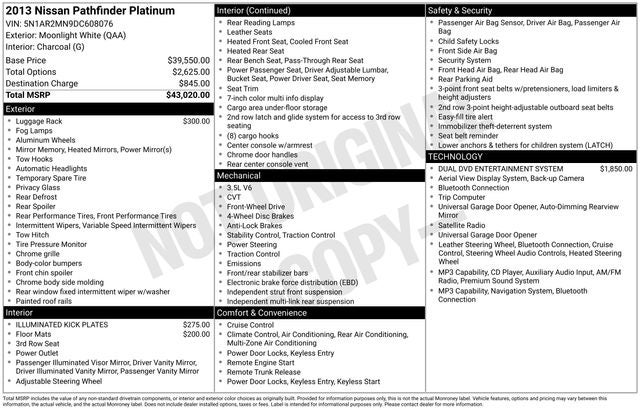 2013 Nissan Pathfinder Platinum