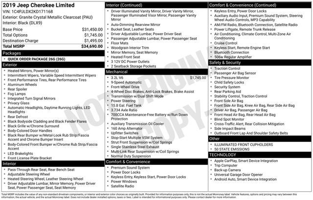 2019 Jeep Cherokee Limited FWD