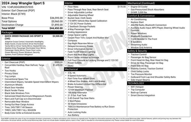 2024 Jeep Wrangler 4-Door Sport S 4x4