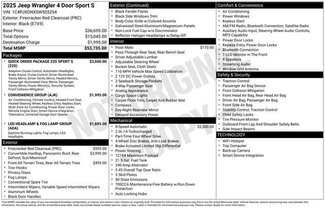 2025 Jeep Wrangler Sport S
