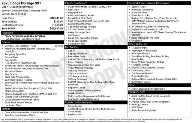 2023 Dodge Durango SXT RWD