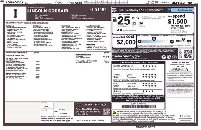 2026 Lincoln Corsair Premiere