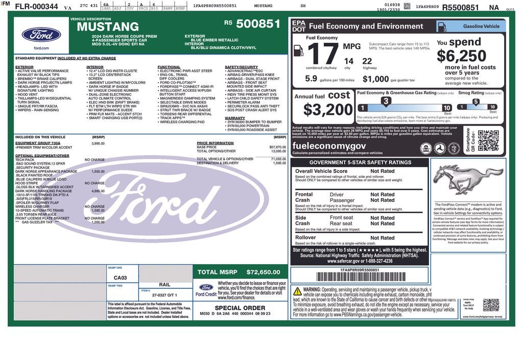 2024 Ford Mustang Dark Horse