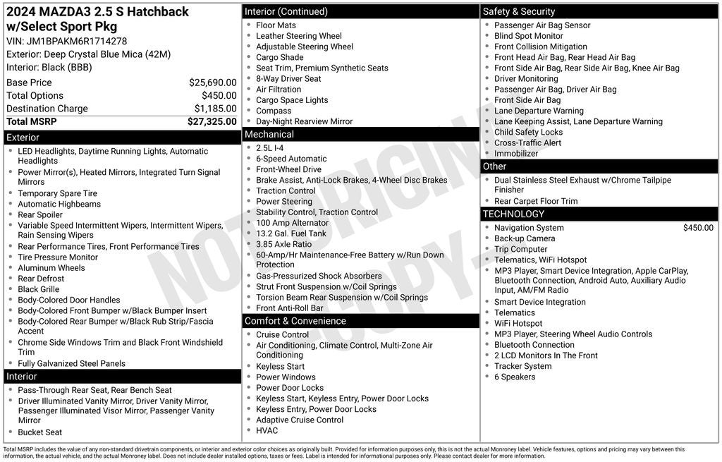 2024 Mazda Mazda3 2.5 S Select Sport