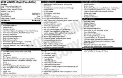 2008 Mazda Mazda6 i Sport VE