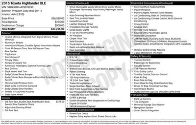 2015 Toyota Highlander XLE V6