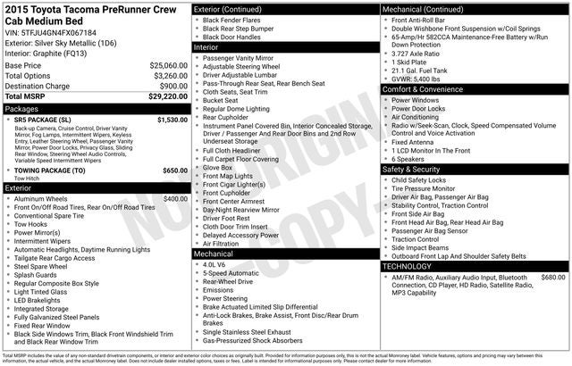 2015 Toyota Tacoma PreRunner V6